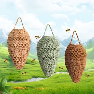 Crochet Fruit Net Bag Strawberry Bag Nordic Handwoven Bee Decorative Storage Bag Orchard Beehive