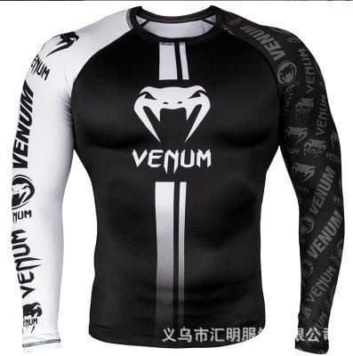 Boxing Muay Thai Compression Long Sleeve Fitness Training Fighting Running T-Shirt Martial Arts Sportswear Venom Top