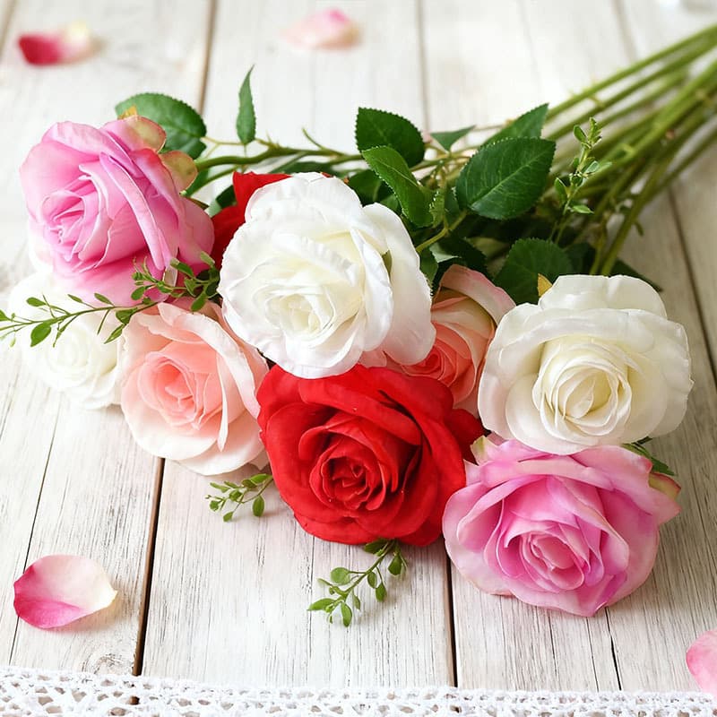 Screen simulation flower wholesale home decoration single rose photography background Valentine's Day gift flower single rose