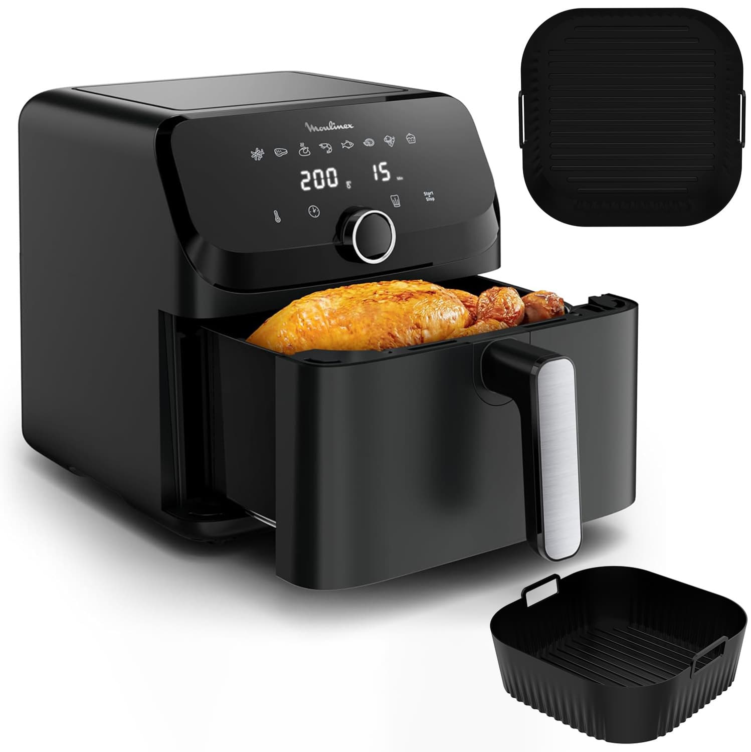 Amazon New Air Fryer Silicone Baking Tray for Moulinex EZ8558F0 Silicone Baking Mat