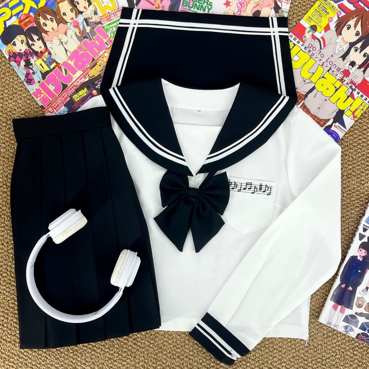 Tail goods clearance music game girl orthodox Japanese college wind note embroidered sailor suit JK uniform suit slow and smooth