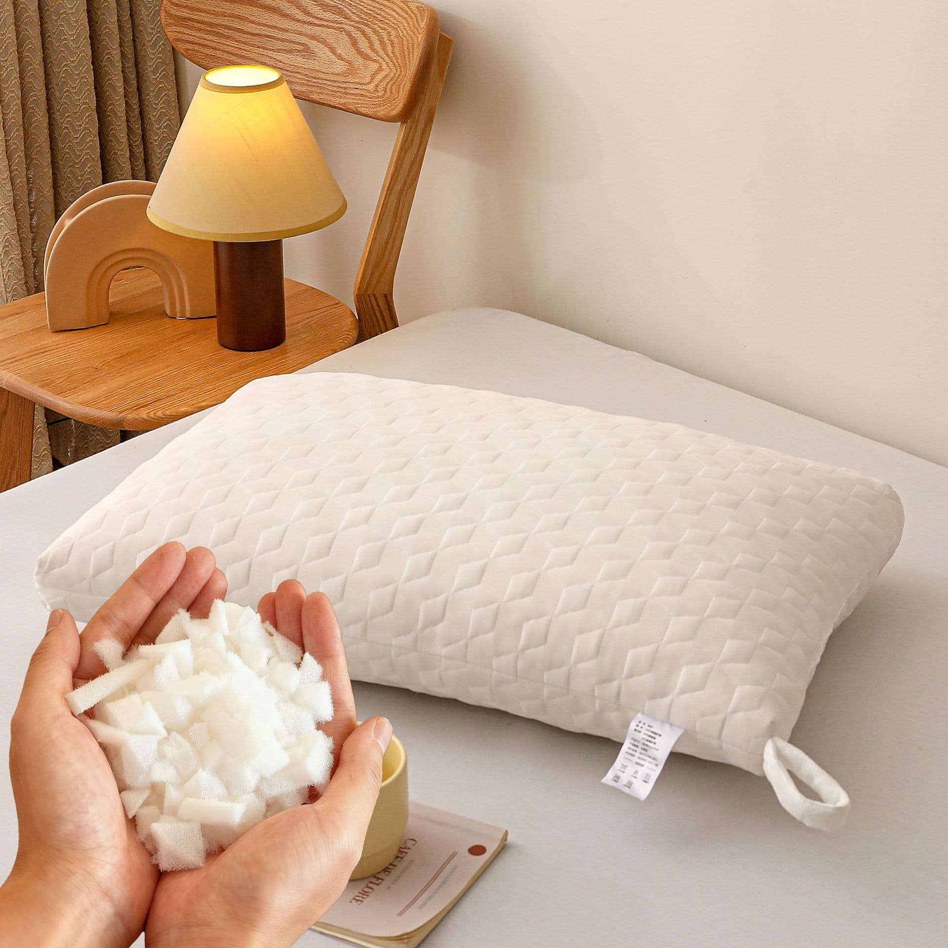 Cross-border Trade Pillow Core Non-Sag Slow Rebound Stomach Sleeper Memory Foam Cervical Pillow Crushed Sponge Pillow Hotel