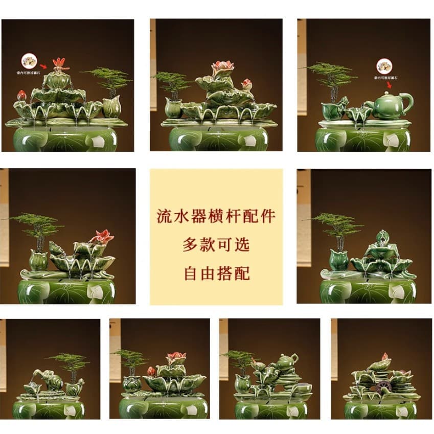 Flowing fish tank ceramic circulating water ornaments oxygenation filter indoor fountain waterfall waterscape landscaping decorative ornaments