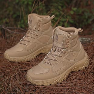 Large Size Hiking Boots for Men, Outdoor High-top Martin Boots, Military Boots, Breathable, Non-slip, Wear-resistant, Mid-top Off-road Shoes