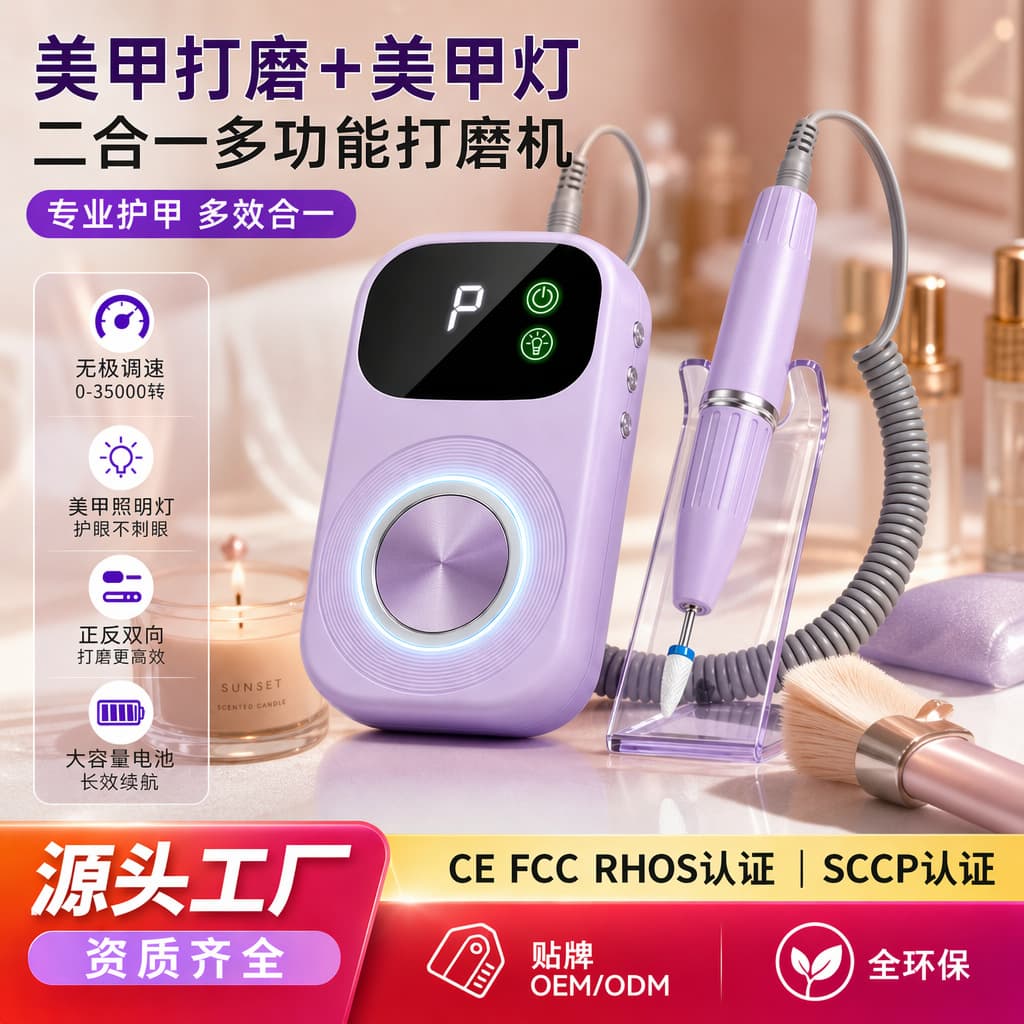 Nail Drill Smart Nail Remover 2-in-1 Nail Lamp Professional Nail Curing Lamp Portable Electric Nail File