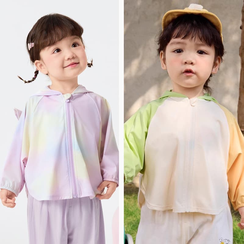 Wholesale children's clothing 2026 baby summer sun protection clothing for men and women, small babies, children's hooded breathable thin cool jacket