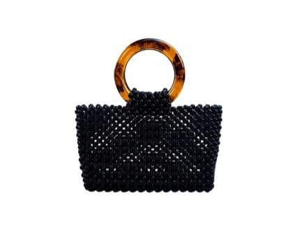 Niche Fashion High-End Trendy Handmade Beaded Woven Imitation Pearl Hollow Tote Bag Evening Banquet Bag