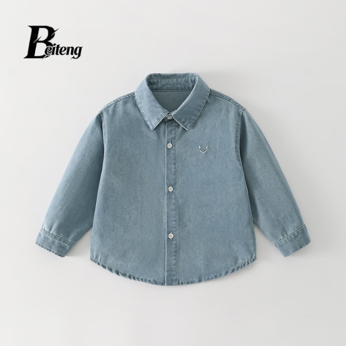 Beiteng children's denim shirt spring and autumn clothing Huzhou Zhili children's clothing boys Korean style coat baby cardigan top