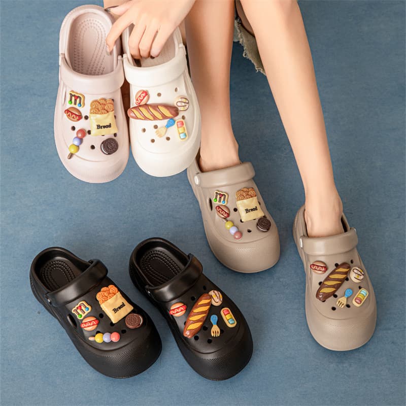 Cloud-like Clog Sandals for Women Summer Closed-Toe Heeled Outdoor Beach Shoes EVA Slippers Wholesale