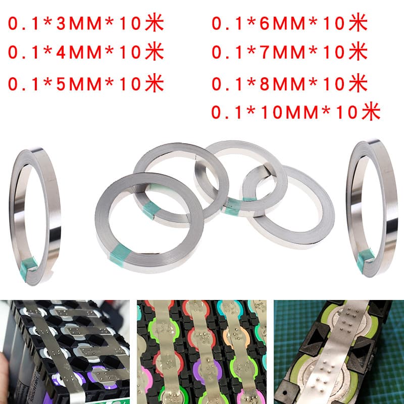 18650 Nickel Strip, Nickel Sheet Lithium Battery Connecting Strip, 10 Meters per Roll, 0.1mm Thickness, Battery Power Accessories