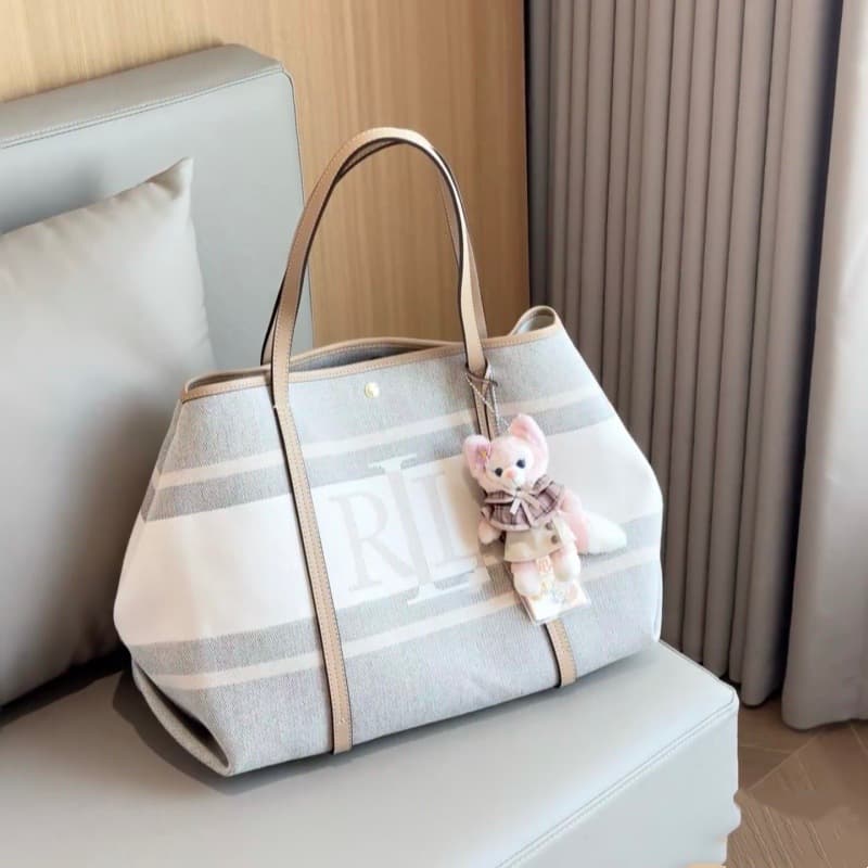 2026 New Raff Canvas Embroidered Emerie Large Capacity Shoulder Tote Bag Lauren Shopping Bag