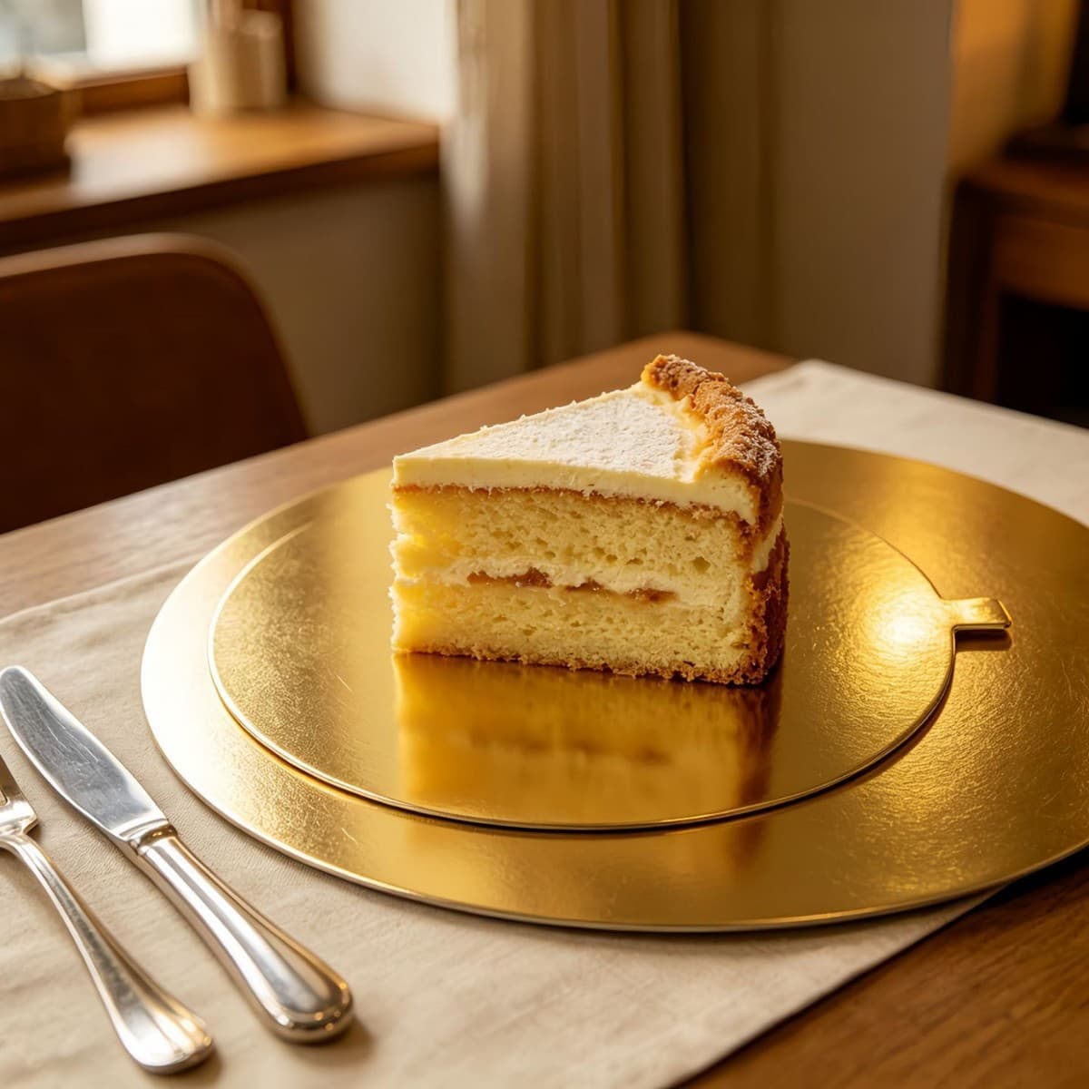 Golden cake base with handle, round mousse mat, sliced cake tray, western dessert gold cardboard mat, baking