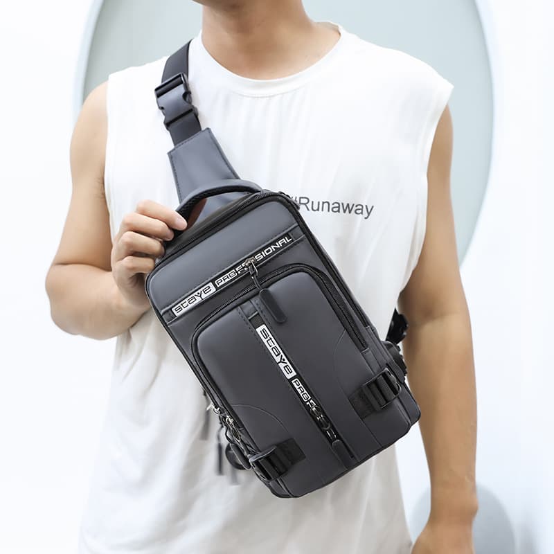 New men's outdoor backpack, multi-purpose chest bag, fashionable casual shoulder crossbody bag, trendy sports chest bag