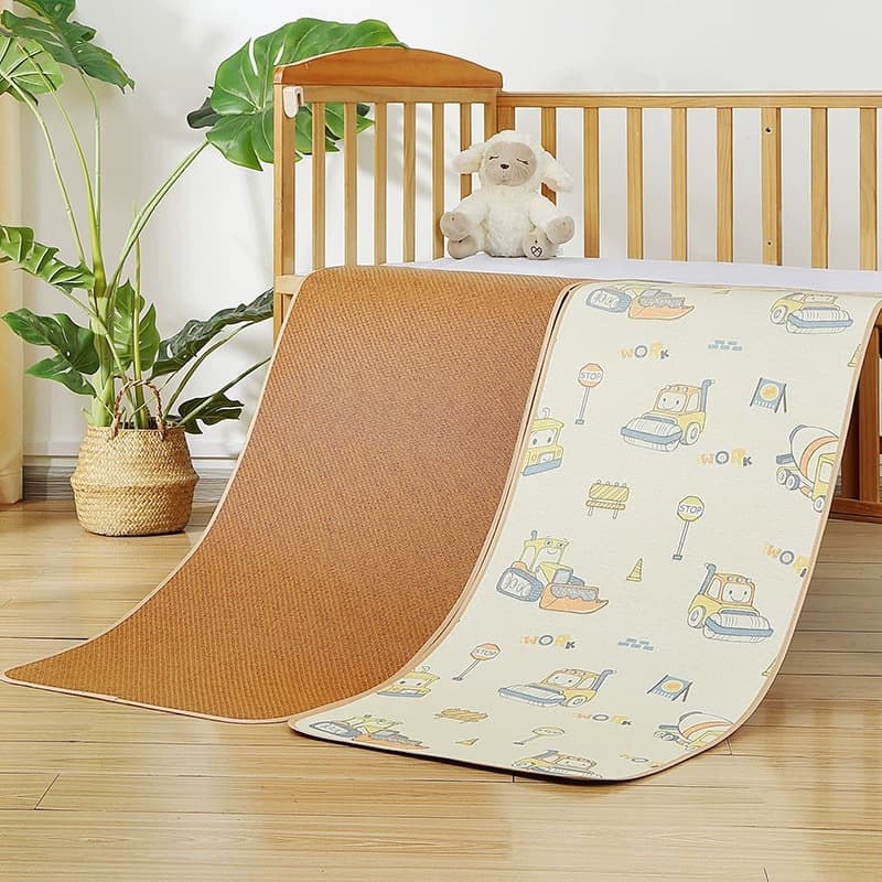 Manufacturer New Summer Baby Children's Mat Double-Sided Rattan Mat Ice Silk Grass Mat Kindergarten Nap Cooling Mat