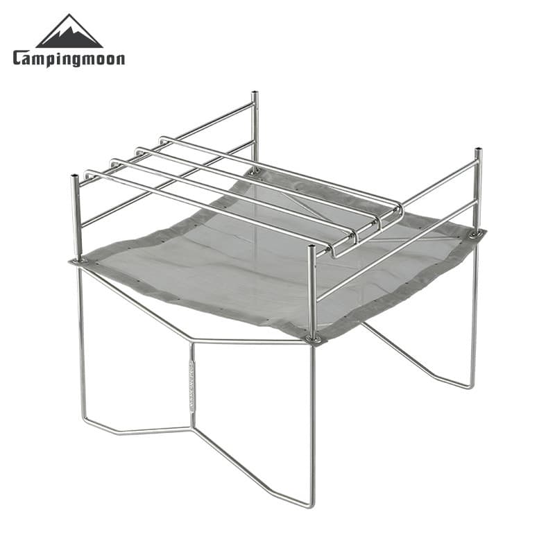 SOLO-202 Small Outdoor Camping Stainless Steel Foldable Lightweight Portable Grill Fire Table