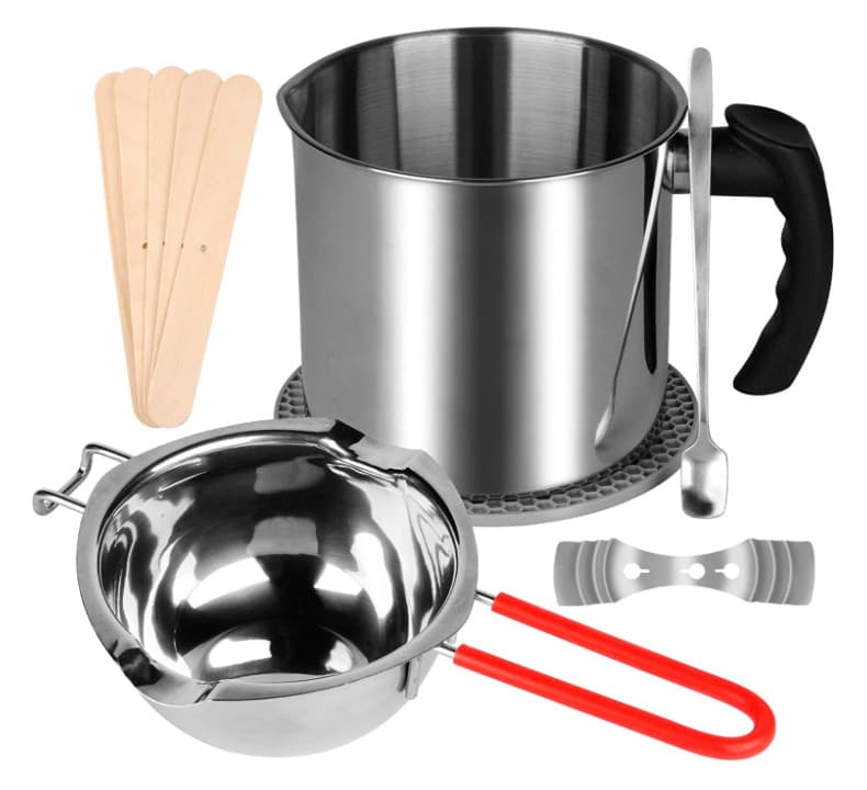 Candle Making Pour Pot Set Wax Melting Pot Stainless Steel Double Boiler Pot Cup with Heat Resistant Handle
