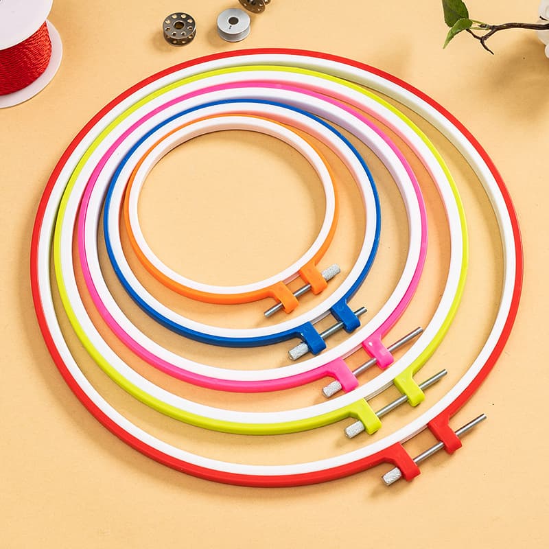 Metal head color embroidery set, macaron color embroidery hoop dream catcher, new material cross stitch DIY fan frame
