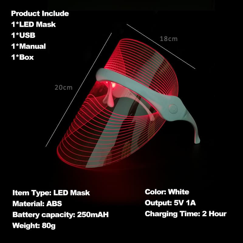 Cross-border Hot Item LED Color Light Beauty Mask Device, Home 7-Color Light Therapy Mask Machine Photon Skin Rejuvenation Facial Instrument
