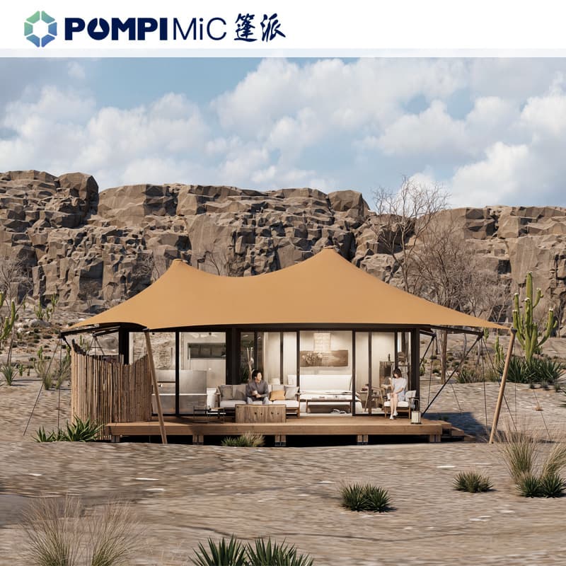 New-Style High-End Hotel Camp Tent for Homestay Tourism, Large House with One Bedroom, One Living Room, and One Bathroom, Scenic Area Tent
