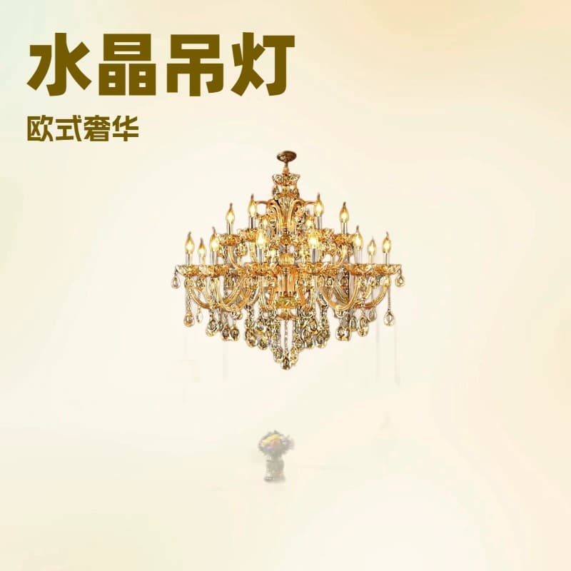 Luxury candle crystal chandelier restaurant bedroom European modern LED lamp living room lighting wholesale creative atmosphere