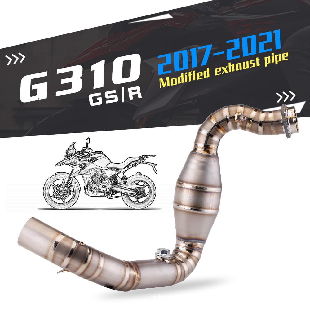 Titanium alloy front exhaust pipe for motorcycle G310 modification, carbon fiber rear section direct fit