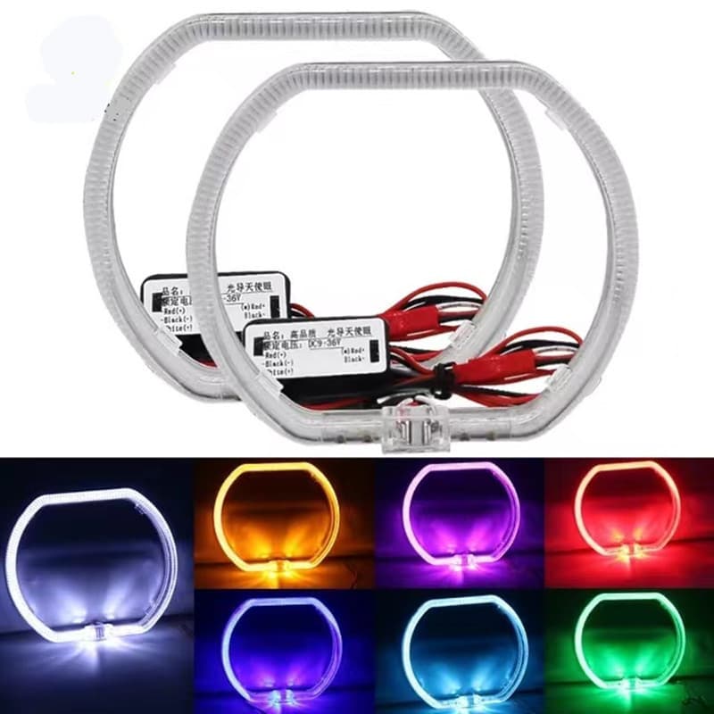 Light guide angel eye aperture 120mm 100mm modified headlight lens large square E46 E31 E39 car