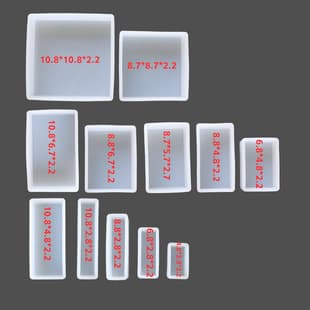 Mirror Rectangular Silicone Mold for DIY Square Resin Crystal Epoxy Casting Jewelry Display