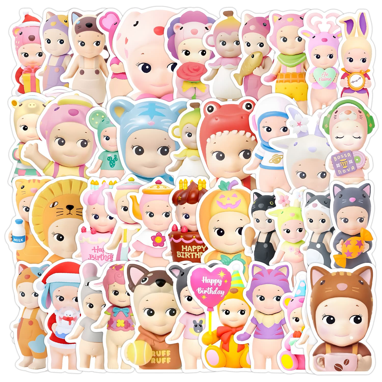 Cross-border 50-Piece Sonny Angel Graffiti Stickers Cartoon Cute Sonny Angel Decals Waterproof Decorative Stickers
