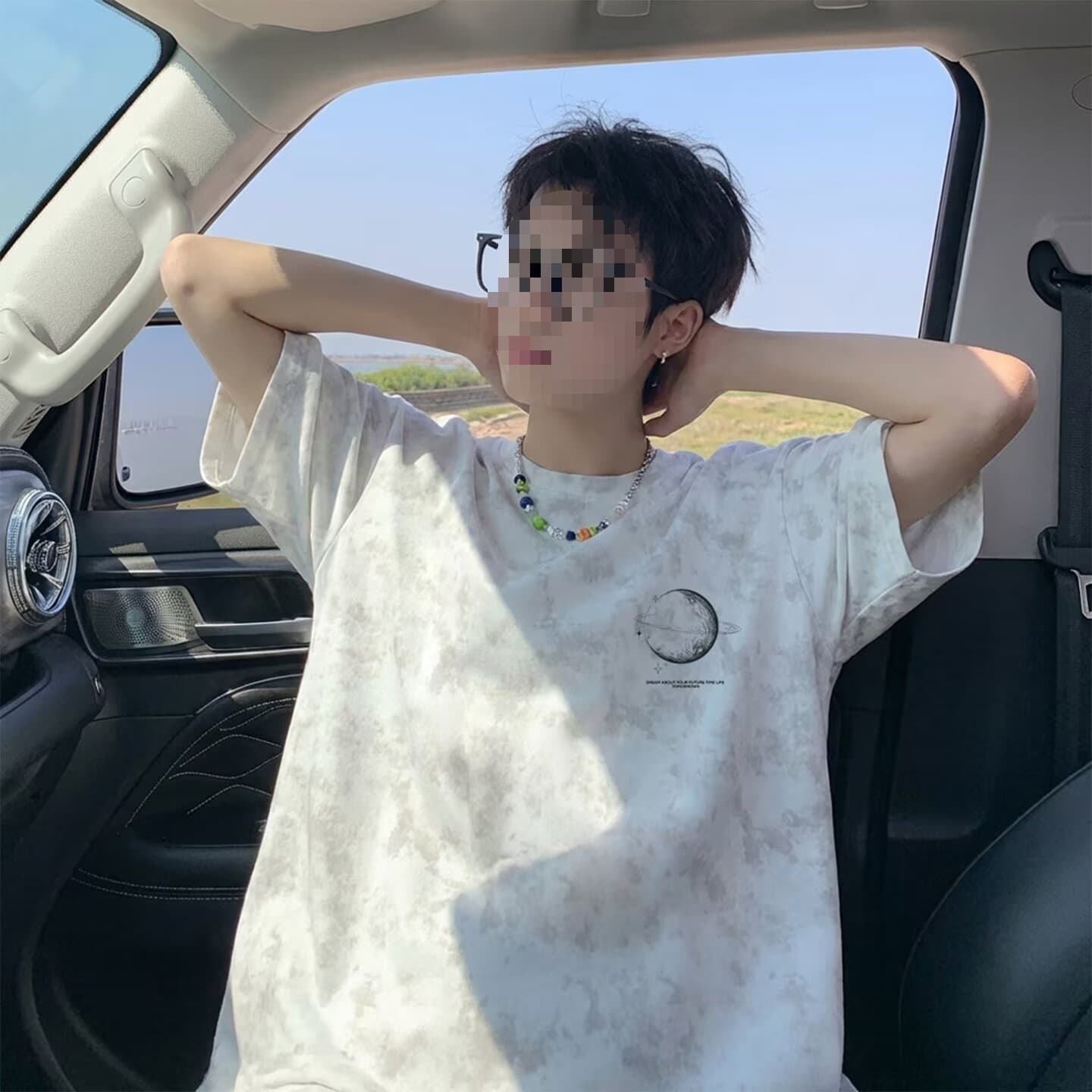Men's Short Sleeve T-Shirt 2026 New Summer American Streetwear Trendy Tie-Dye Loose Fit Top