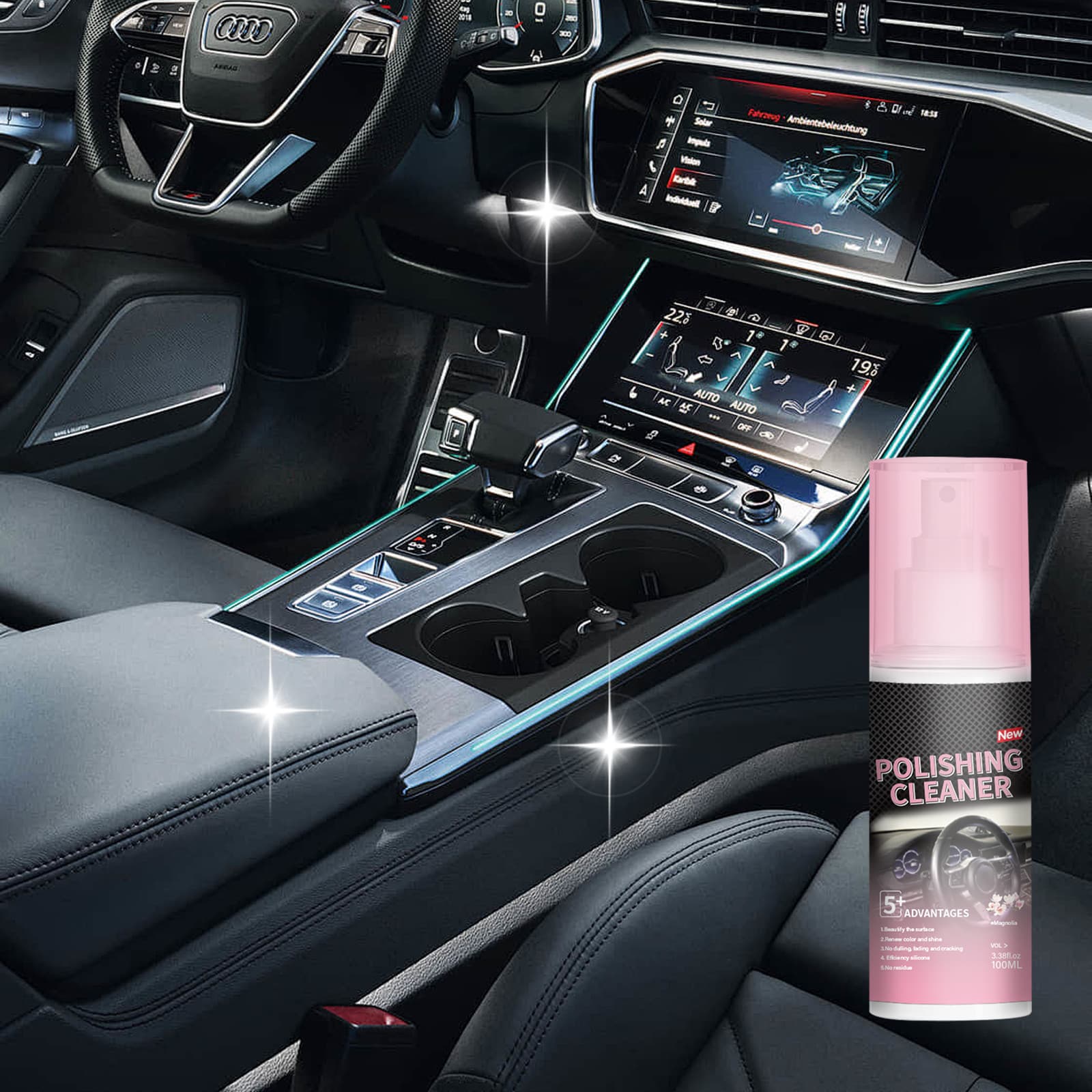 Cross-Border Unlabeled Car Interior Polish Interior Polishing Rejuvenation Decontamination Maintenance Maintenance Polishing Anti-Fouling 100ml