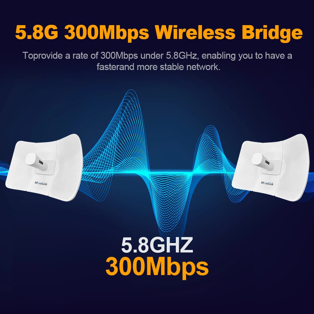 10km Long Range Outdoor 5.8G Wireless Bridge WiFi Point-to-Point Bridge Elevator Surveillance Weatherproof