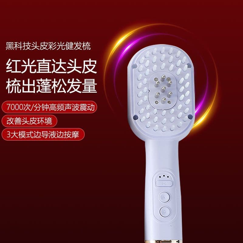 Scalp Applicator with Red and Blue Light Hair Growth Comb, Anti-Loss Minoxidil Delivery, and Electric Massage