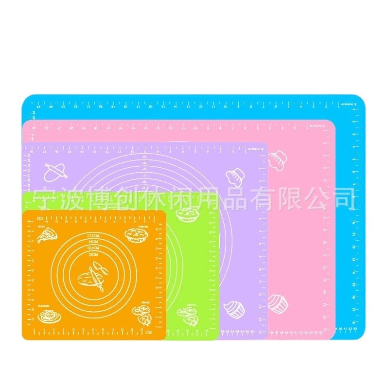 Kitchen baking silicone mat, silicone kneading mat, food grade, thickened, with graduations, heat-insulating, suitable for cutting boards and cooking. In stock.