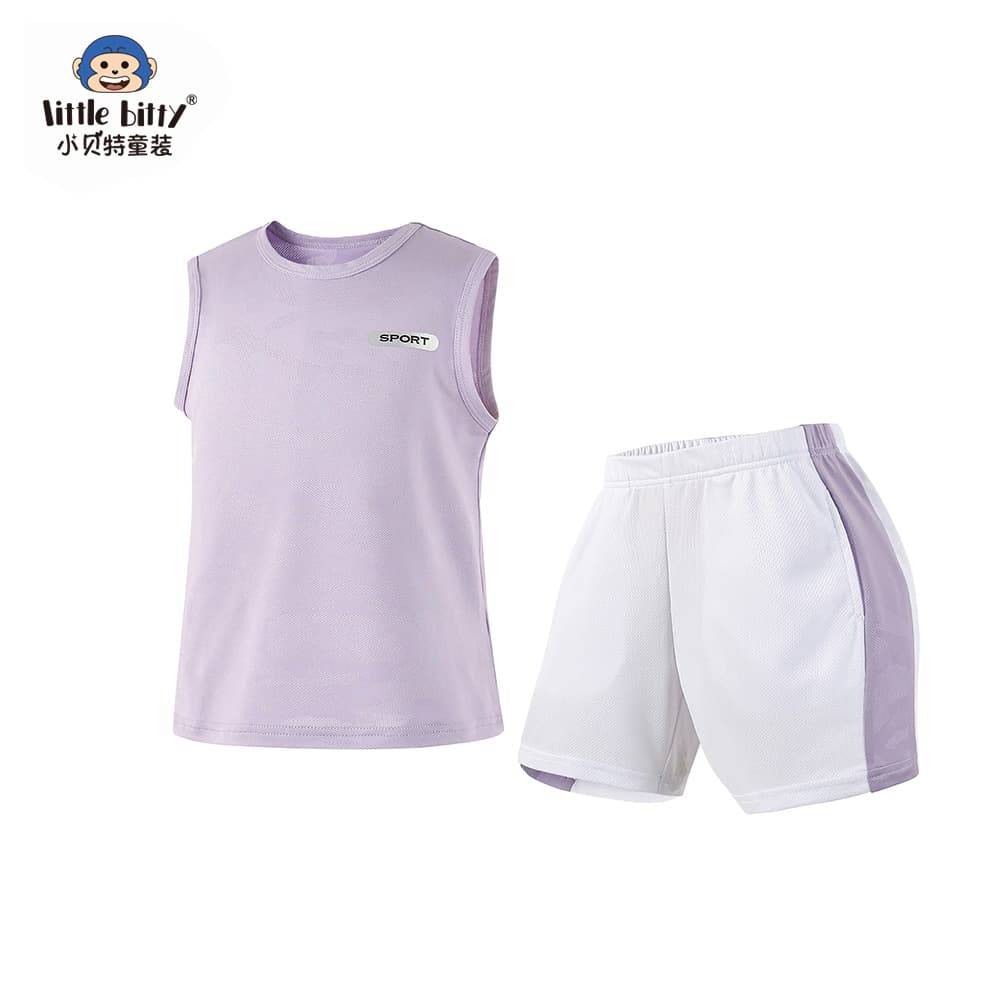 2025 Summer New Children's Sleeveless Shorts Sport Set Girls Casual Fashion Quick-Dry for Middle and Older Kids