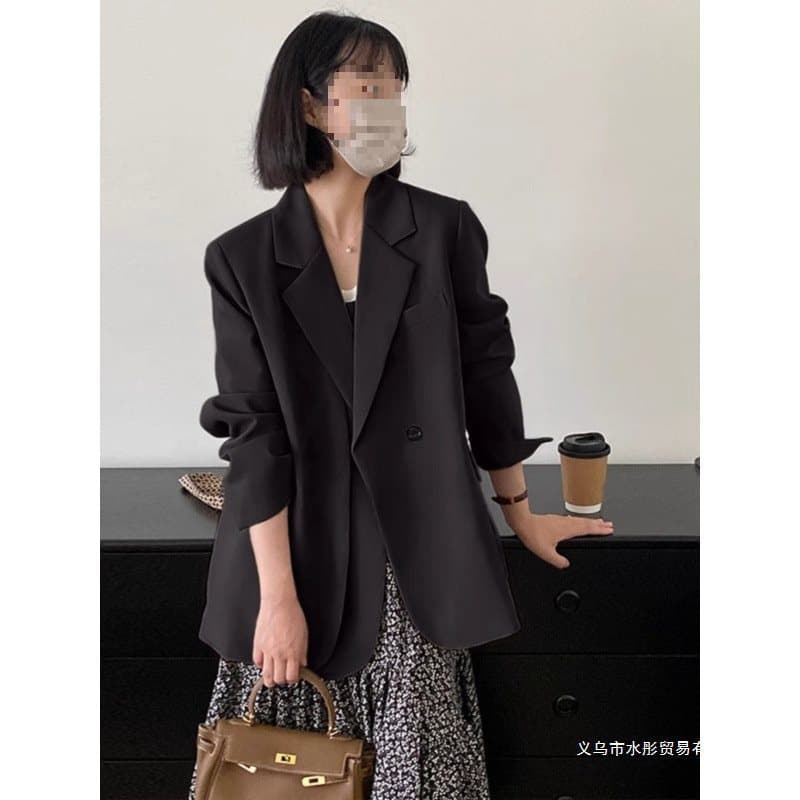 Design Suit Jacket Casual for Women, 2025 New Versatile Spring and Autumn Elegant Socialite Style Black-Grey Niche Suit
