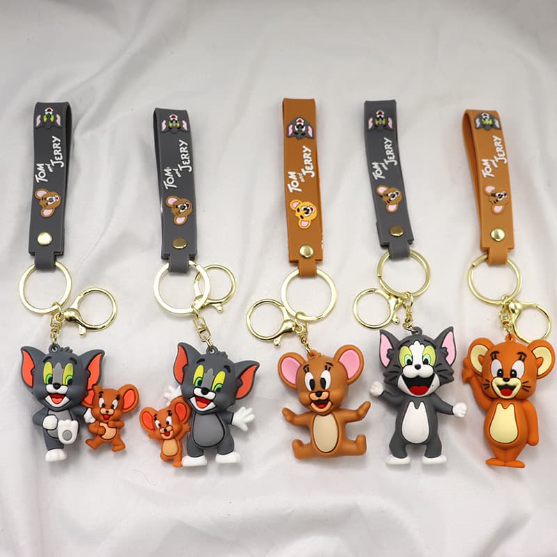 Tom and Jerry Keychain Plush Cartoon Tom and Jerry Keychain Tom and Jerry Pendant Cute Keychain
