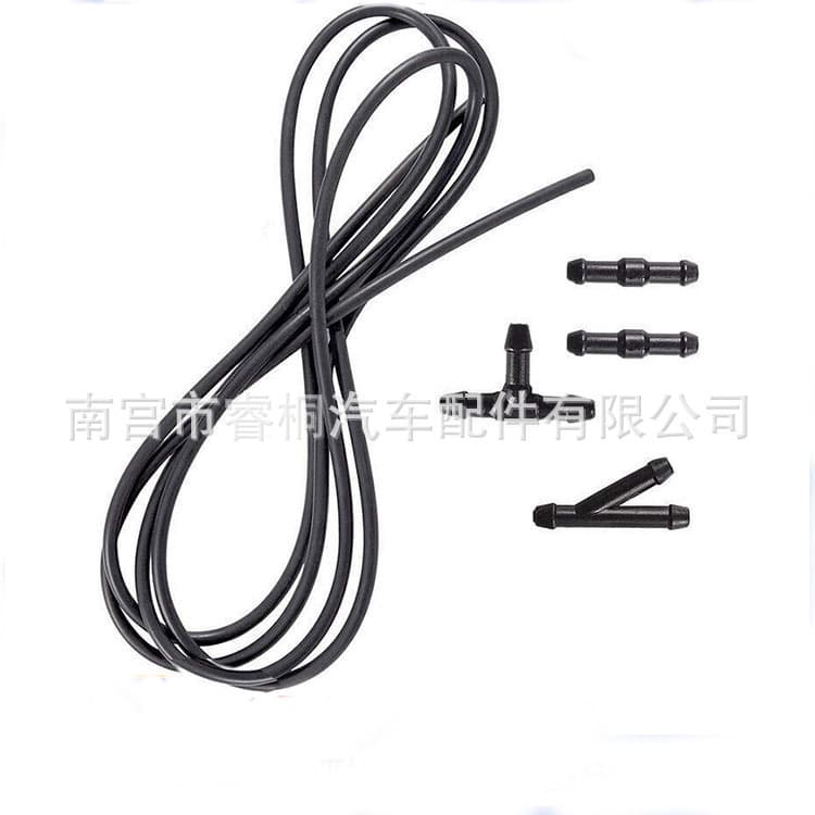 Car Washer Nozzle Connector Hose Rubber Spray Tube Windshield Washer Fitting 2m Black Water Supply Hose