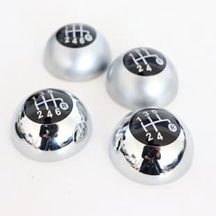 For Fiat 500 white lettering chrome shift knob gear lever handle shift lever