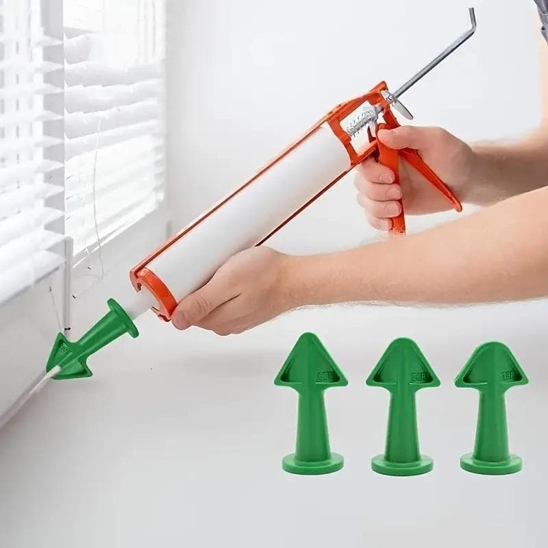 Cross-Border Hot Selling Glue Nozzle, Glass Glue Plastic Nozzle Set, Caulking Gun Tip for Doors, Windows, Seam Filling, and Grouting Tools