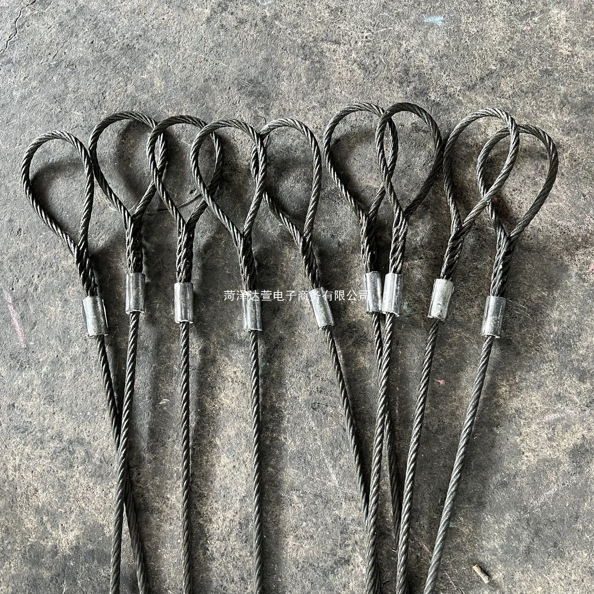 Hand-Braided and Machine-Pressed Steel Wire Rope Non-Pricking Spliced Double-Loop Steel Wire Rope Lifting Slings and Rigging Tools