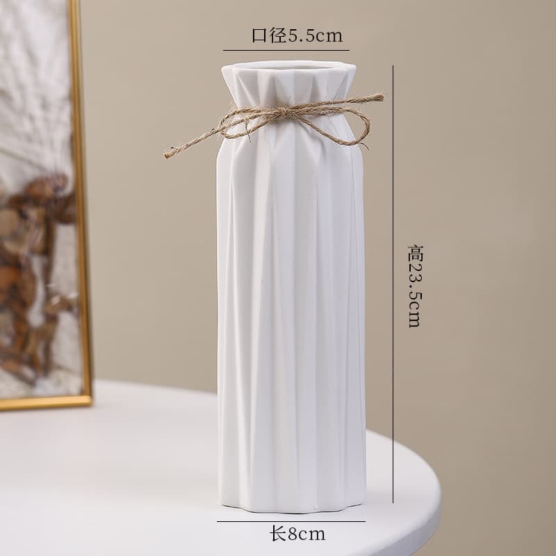 Simple Modern Starry Sky Ceramic Vase Decoration, White Porcelain Small Fresh Dried Flower Arrangement Creative Ceramic Flower Vase for Living Room