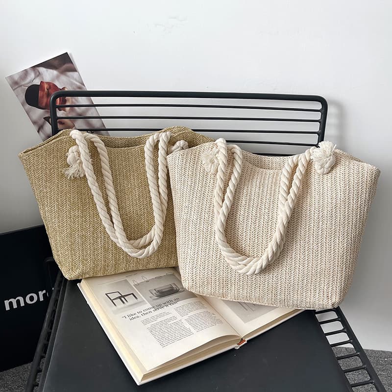 Woven Handbag 2026 New Trendy Straw Bag Large Capacity Shoulder Tote Bag Fresh Underarm Bag