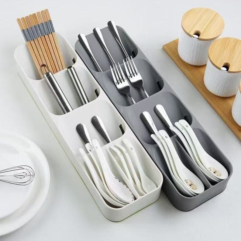 Multi-Functional Knife Fork Divider Storage Box Kitchen Drawer Organizer Summer Kitchen Accessories Practical Kitchenware Factory Sales