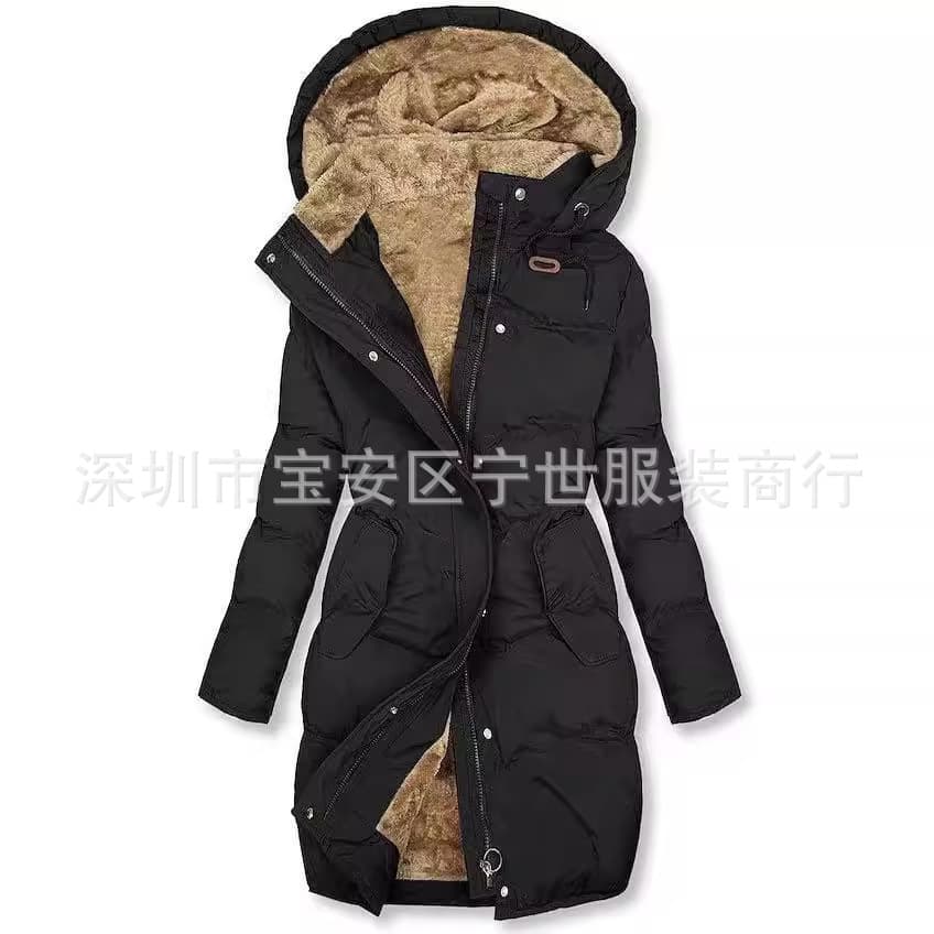 Ouma Cross-Border Winter Cotton Coat New Style Cotton Jacket with Fur Collar Thick Warm Women's Cotton Coat Factory Stock