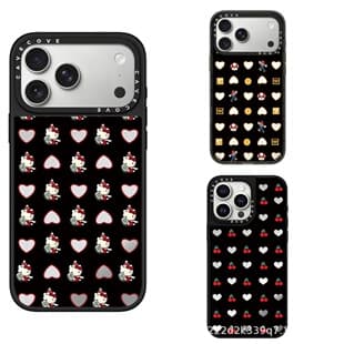 Fortune Hollow Cherry Heart Kitty Cat Case for iPhone 17 Pro Max 16 Pro Cartoon 15