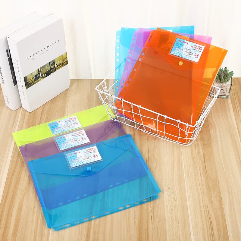 Wholesale Flat Glossy Horizontal A4 Document Bag Storage Folder Glossy Colorful Exam Paper Pouch Cross-Border Amazon AliExpress