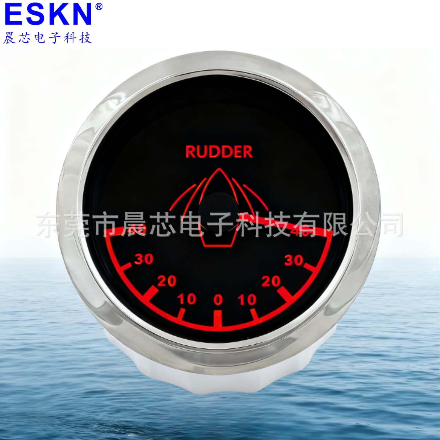 85mm Marine Conversion Gauge 12V/24V Universal 160-Degree Ship Yacht Fishing Boat Pointer Rudder Angle Meter