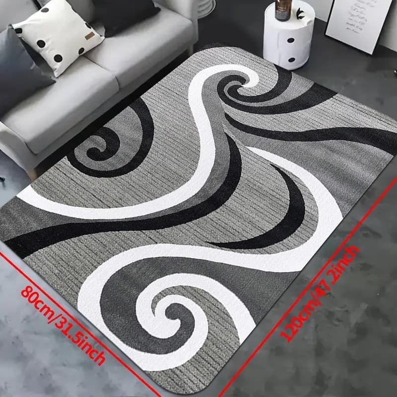 Cross-border Drop Shipping Crystal Velvet Carpet Large Area Full Coverage Sofa Coffee Table Mat Simple Lines Washable Living Room Carpet