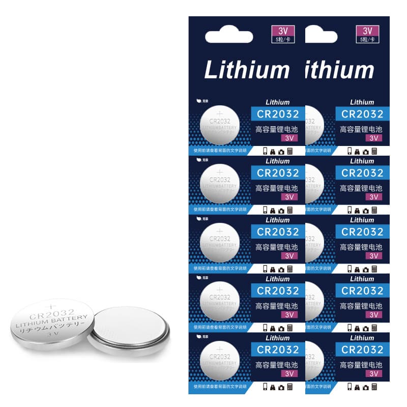 High-current CR2032 Chinese-language card-mounted button battery for body scales, car remote control keys, and computer motherboards.