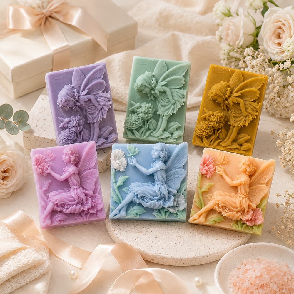 AJ023 Flower Fairy Silicone Mold Handmade Soap DIY Craft Mold